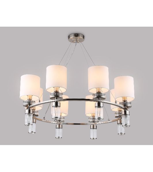 Люстра Ambrella light LH71293/8 SN/WH никель/белый E14/8 max 40W D830*780