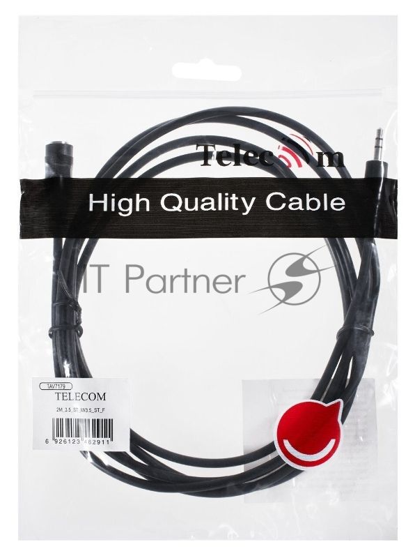 Кабель удлинительный Telecom 3.5 Jack (M) - 3.5 Jack (F), стерео, аудио, 2м
