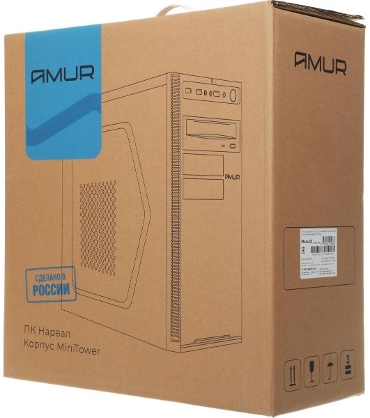 Компьютер Amur Нарвал B7I21 MT i3 12100 (3.3) 16Gb SSD 512Gb UHDG 730 FreeDOS 2.5xGbitEth 400W мышь клавиатура черный (RUS) (2147008)