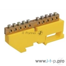 Шина PE "земля" на DIN-изол. ШНИ-6х9-10-Д-Ж IEK YNN10-69-10D-K05
