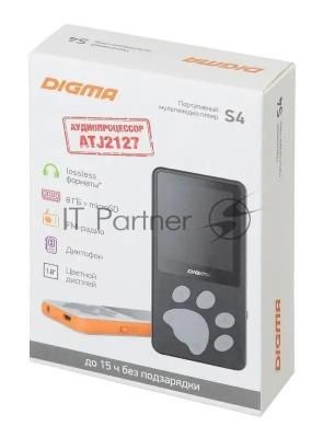 Плеер Hi-Fi Flash Digma S4 8Gb белый/оранжевый/1.8"/FM/microSDHC Плеер Hi-Fi Flash Digma S4 8Gb белый/оранжевый/1.8"/FM/microSDHC