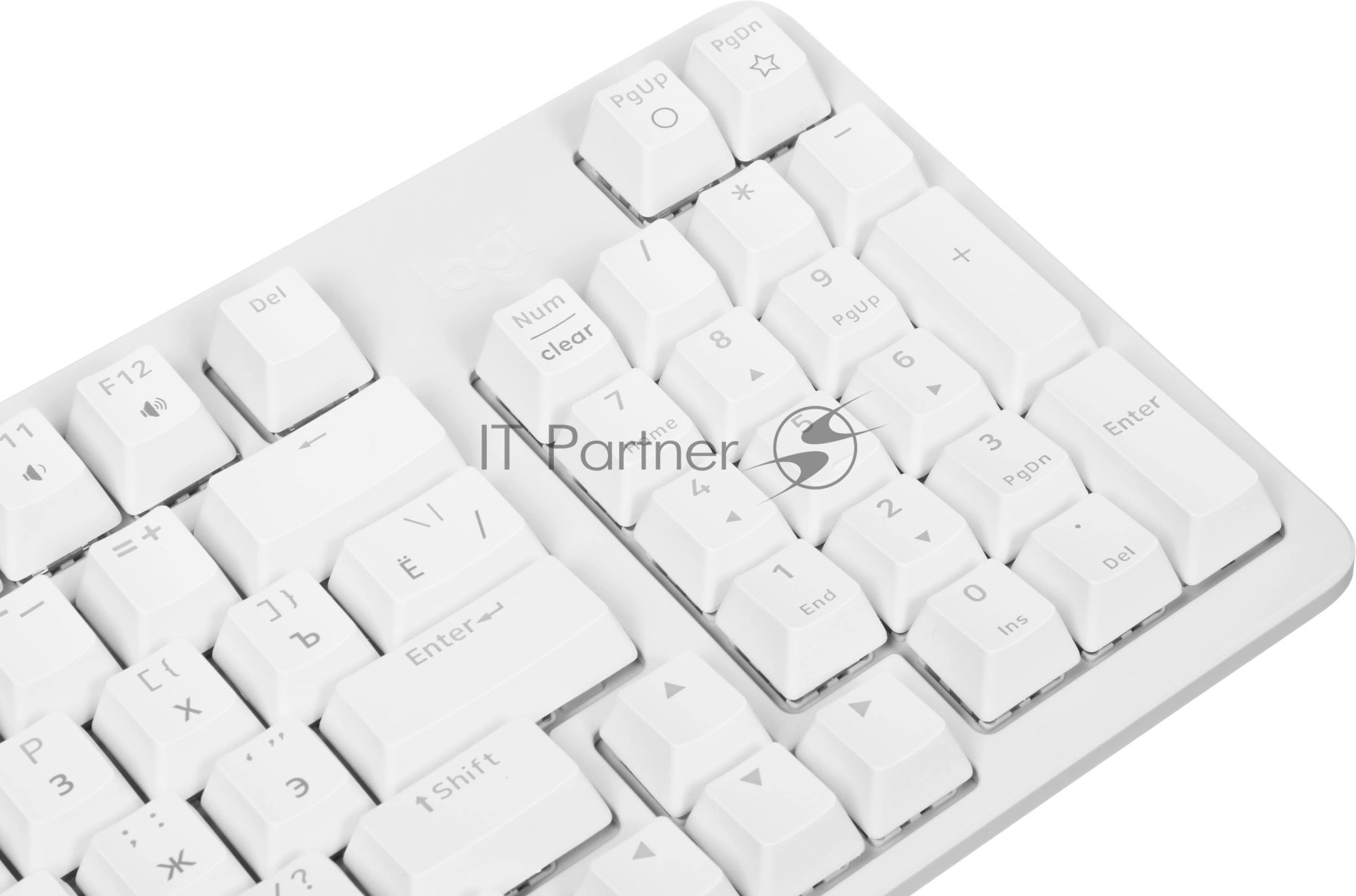 Клавиатура Logitech K868 гибридная, USB Type-A, Bluetooth, радиоканал, белый