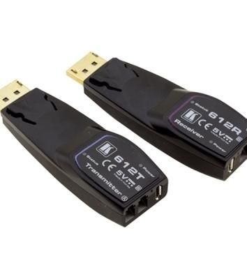 Передатчик и приемник сигнала DisplayPort Kramer Electronics 612R/T 1.2 по волоконно-оптическому кабелю; кабель 2LC, многомодовый ОМ3, до 100 м, поддержка 4К60 4:4:4