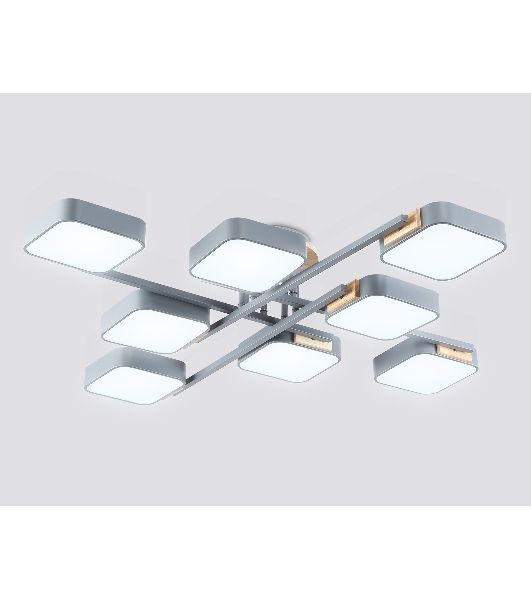 Светильник Ambrella light FL4889/8 GR/WD серый/дерево 144W 3000-6000K 960*960*160 (без ПДУ)