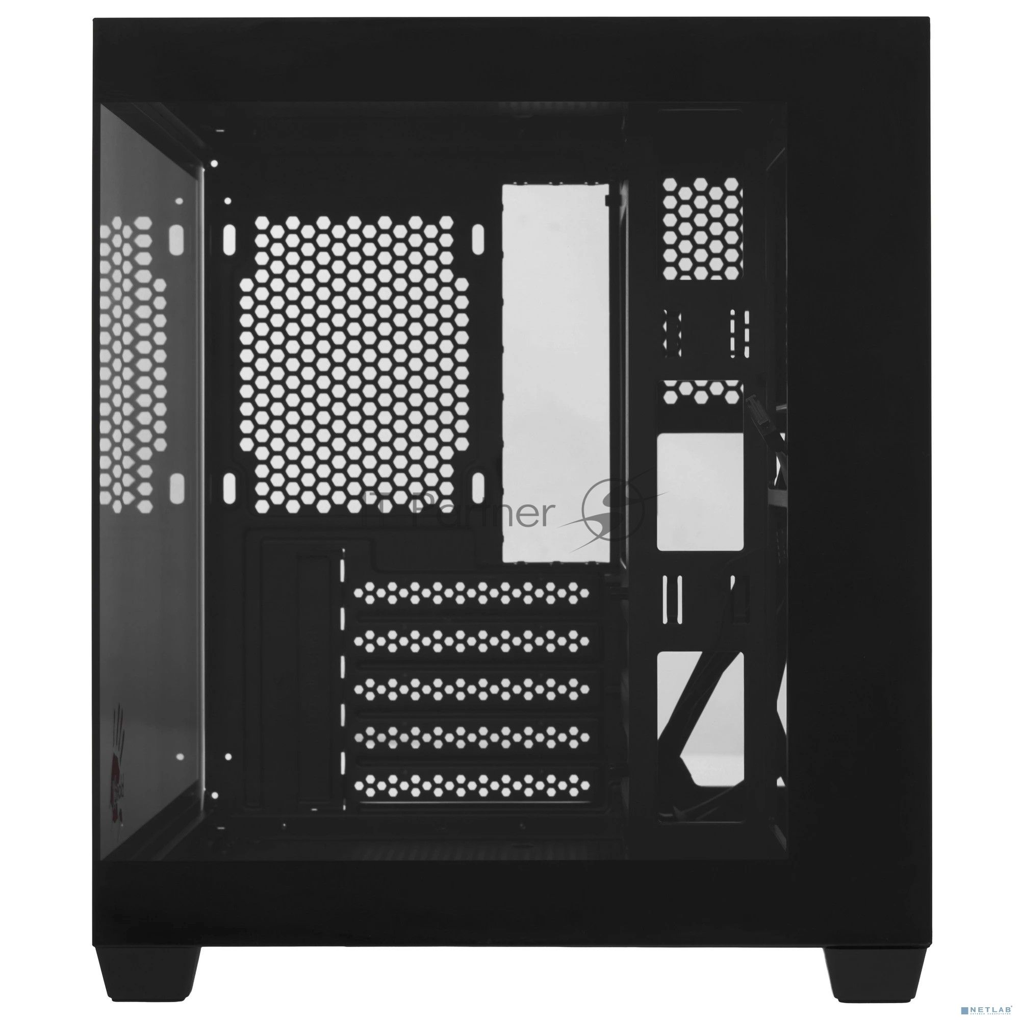 Компьютерный корпус Bloody CC-121 черный без БП mATX 7x120мм 1xUSB 2.0 1xUSB 3.0 audio
