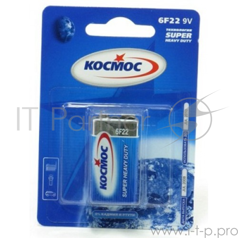 Батарейка Космос KOC6F221BLS 6F22 (блист.1шт.)