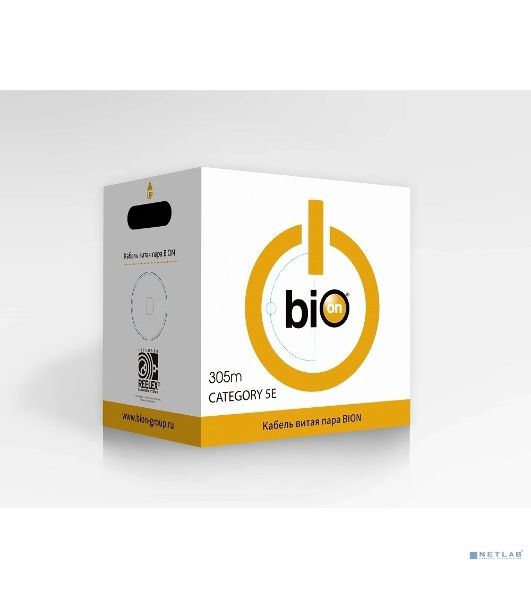 Кабель витая пара Bion BCL-F5480-181 F/UTP, кат.5e, 4x2x0,48 мм AWG 24, медь, одножильный, PVC, для внутренней прокладки, 305м, серый