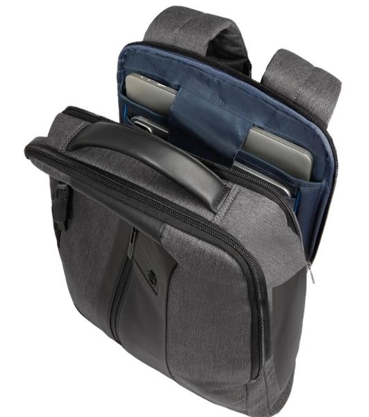 Рюкзак мужской Piquadro Brief2 CA4818BR2/GRN серый/черный нейлон/натур.кожа