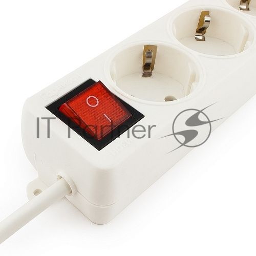 Сетевой фильтр Гарнизон EL-NB-G3-W-5, 3 евророзетки с выключателем и заземлением, допустимый ток 10А, длина 5м