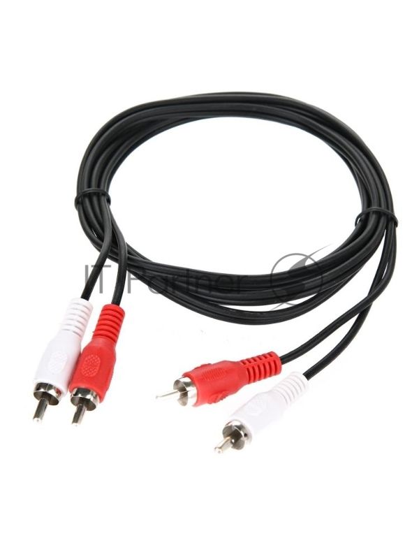 Кабель соединительный 2xRCA (M) - 2xRCA (M) черный 2m, Telecom <TAV7158-2M>