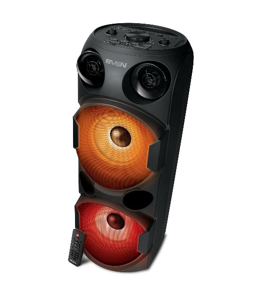 Колонка АС SVEN PS-750, черный (80 Вт, TWS, Bluetooth, FM, USB, microSD, LED-дисплей, 2х4400мА*ч)