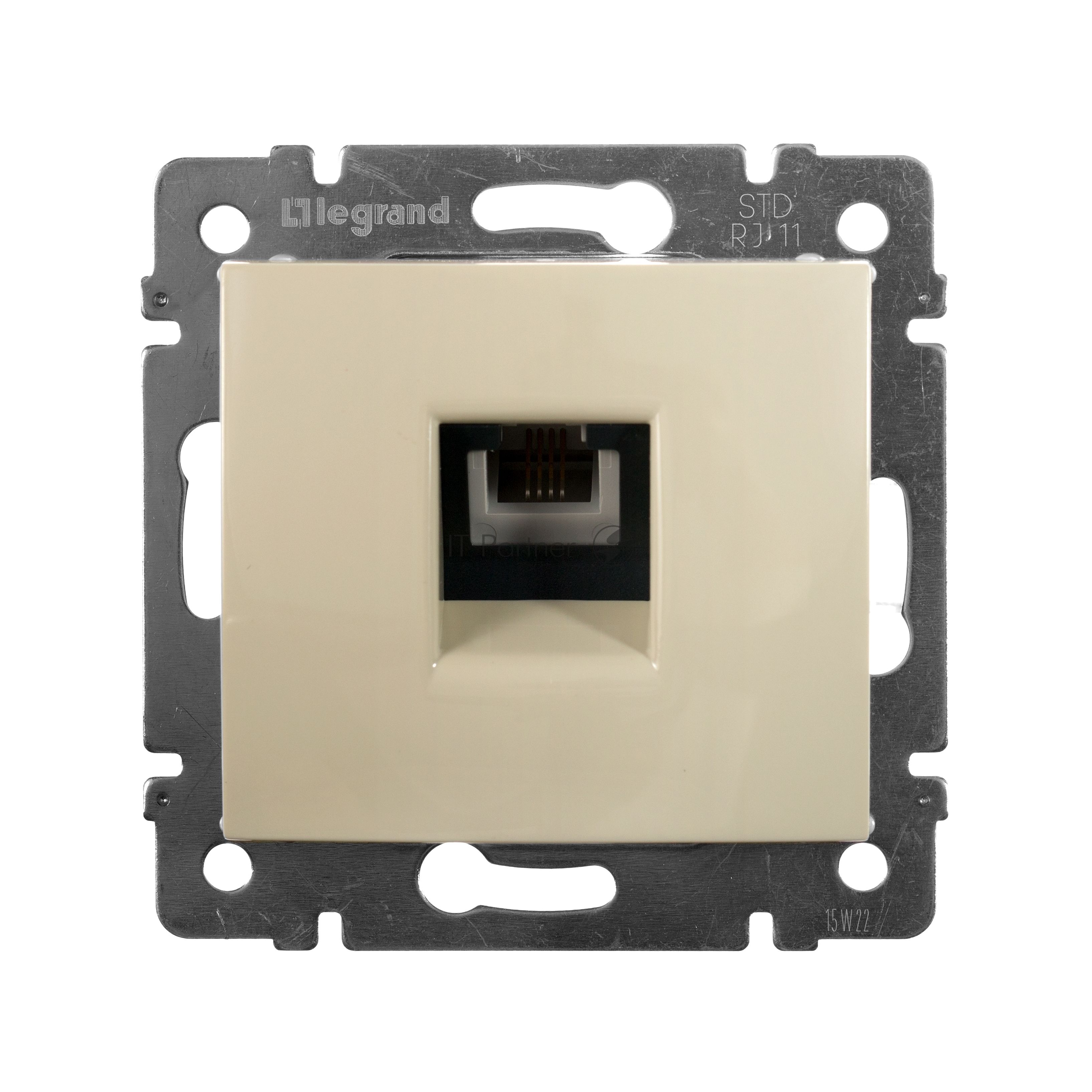 Розетка телефонная Valena RJ11 4 контакта 1 коннектор (слоновая кость) Legrand 774338