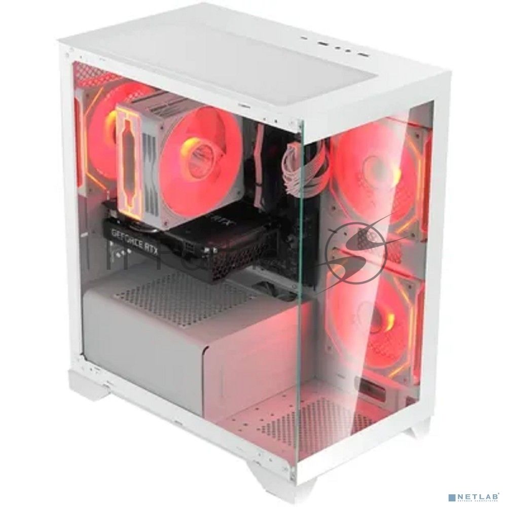 Компьютерный корпус Bloody BD-CC103 белый без БП mATX 7x120мм 1xUSB 2.0 1xUSB 3.0 audio bott PSU