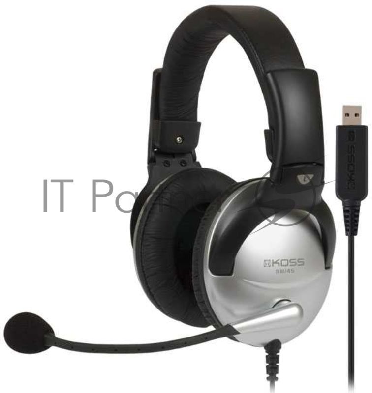 Наушники KOSS SB-45 USB Гарнитура, закрытого типа с электретным микрофоном и VC,част. 18-20000 Гц,импеданс 100 Ом, чувствительность 103 дБ, шнур 2,4м, USB-подключение к ПК
