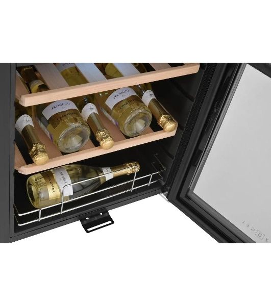 Винный шкаф ZÜGEL ZCWF331DB черный, 88 л, 2 отсека, 33 бут.