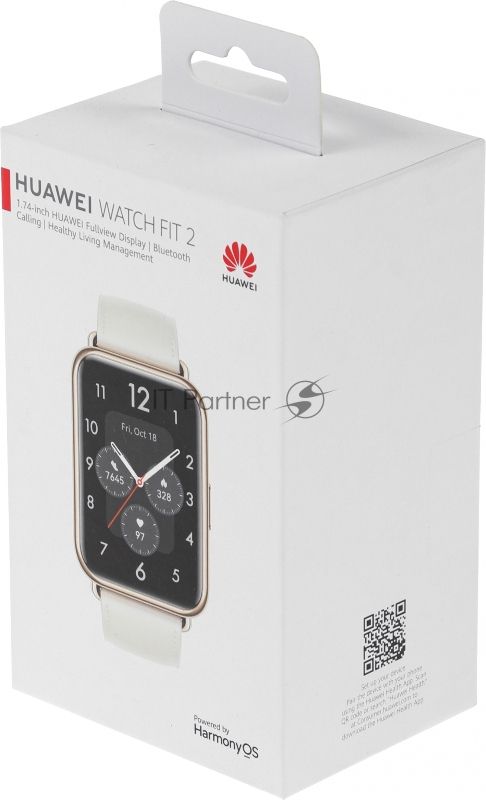Смарт-часы Huawei Watch Fit 2 Yoda-B19V 1.74" AMOLED корпус золотистый ремешок белый разм.брасл.:140-210мм