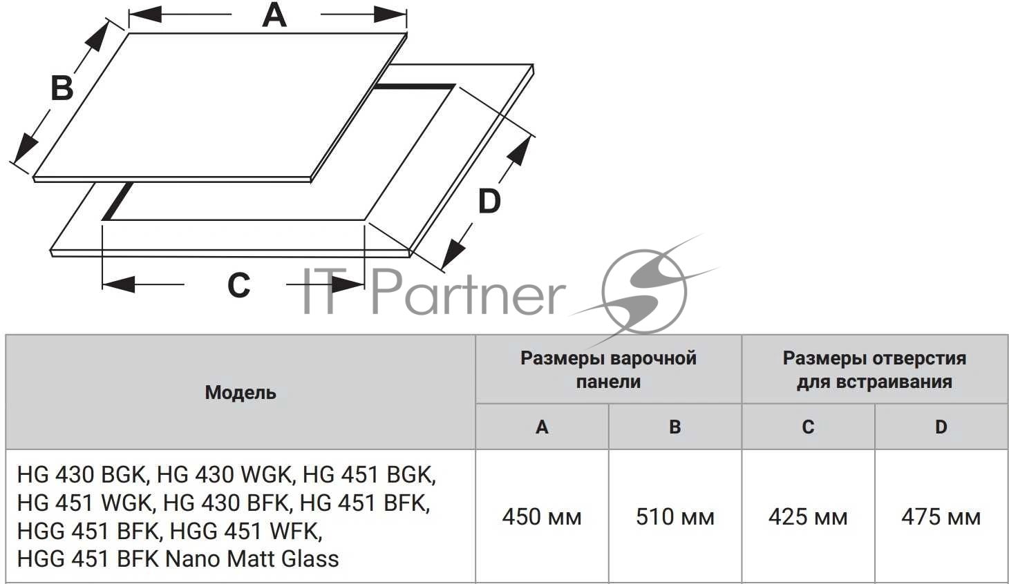 Газовая варочная поверхность Weissgauff HG 430 BGK черный