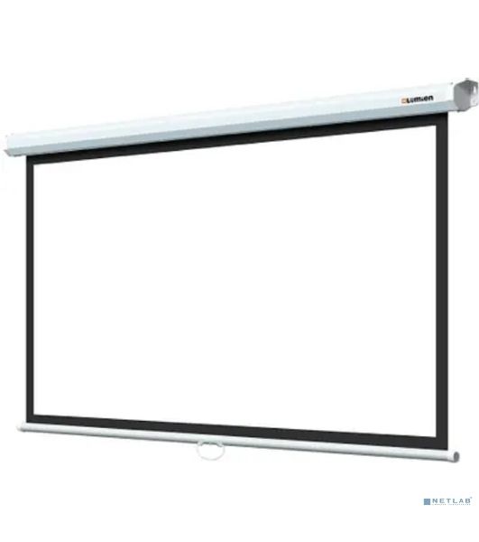 Настенный экран Lumien LEP-100127 Eco Picture 157х227см (рабочая область 124х221 см) (100") Matte White верх.кайма 30 см, восьмигранный корпус, возможность потолочн./настенного крепления, 16:9, цвет корпуса белый (треугольная упаковка)