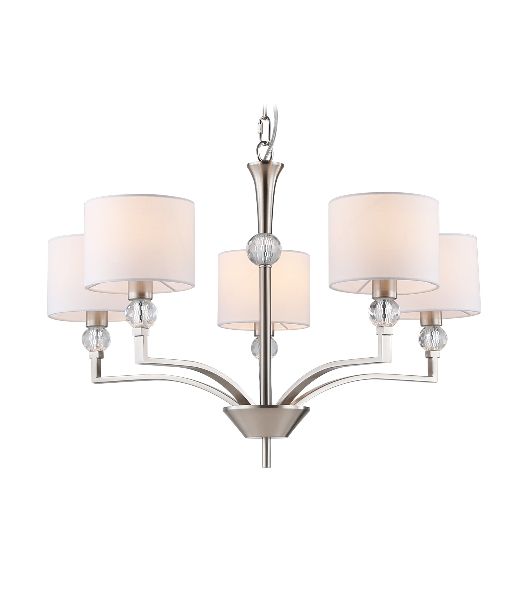 Люстра Ambrella light LH71121/5 SN/WH никель/белый E14/5 max 40W D660*880