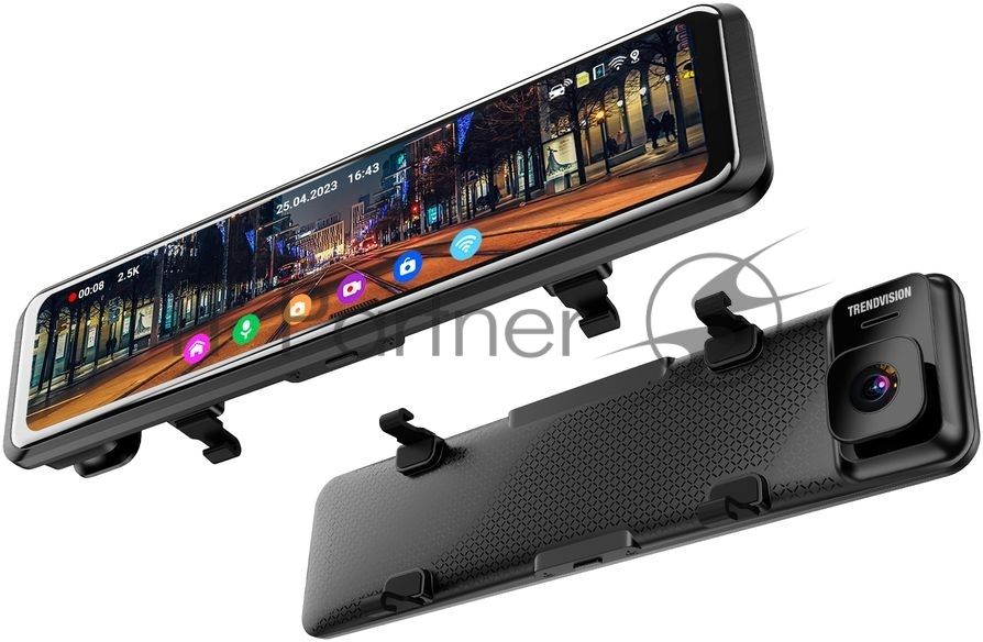 Видеорегистратор TrendVision MR-1100, 3840x2160, 11", с камерой заднего вида, GPS/ГЛОНАСС, Wi-Fi, G-сенсор