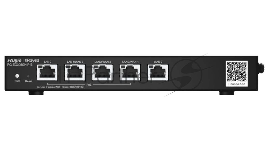 Маршрутизатор Ruijie Reyee RG-EG305GH-P-E, 4×1 Гбит/с PoE + 1×1000 Мбит/с Uplink, управляемый
