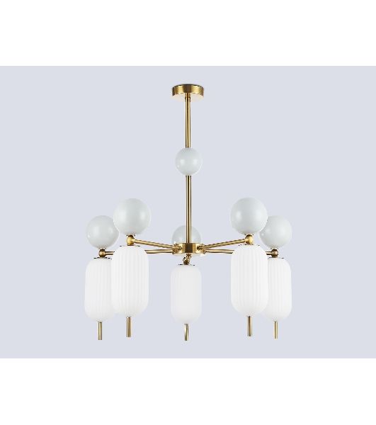 Светильник Ambrella light LH53104/5 BS/GR/FR латунь/серый/белый матовый G9*5 max 28W D650*750