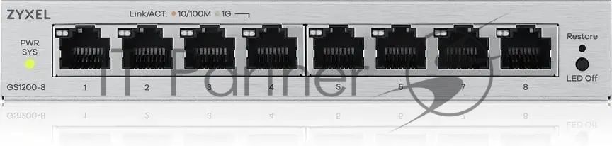 Коммутатор ZyXEL GS1200-8V3-EU0101F, 8×LAN, управляемый