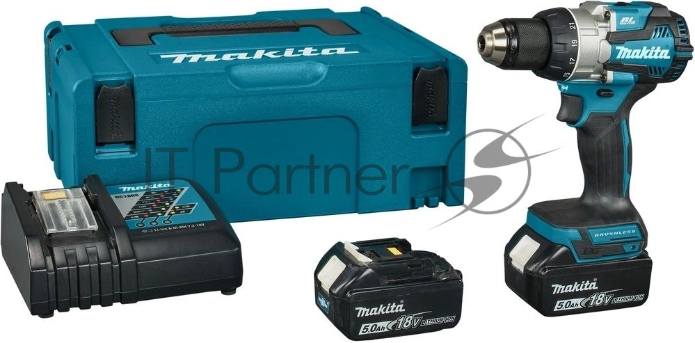 Дрель-шуруповерт Makita DDF489RTJ Аккумуляторная, Кейс