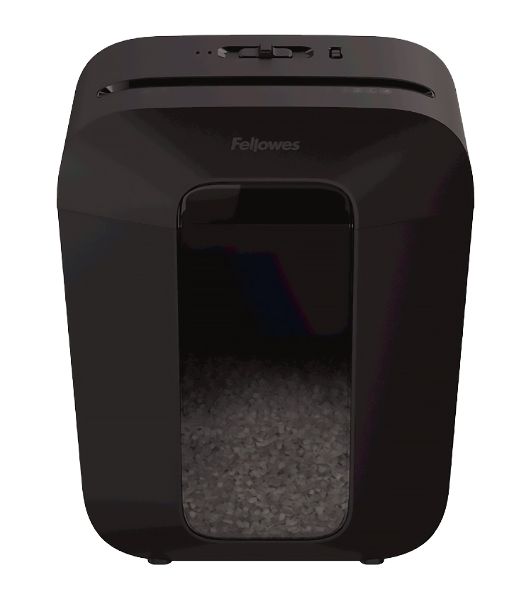 Шредер Fellowes PowerShred LX41 черный (секр.P-4)/перекрестный/8лист./17лтр./скрепки/скобы/пл.карты