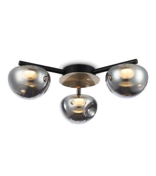 Светильник Ambrella light LH12006/3 BK/GD/SM черный/золото/дымчатый 18W 3000K D640*170