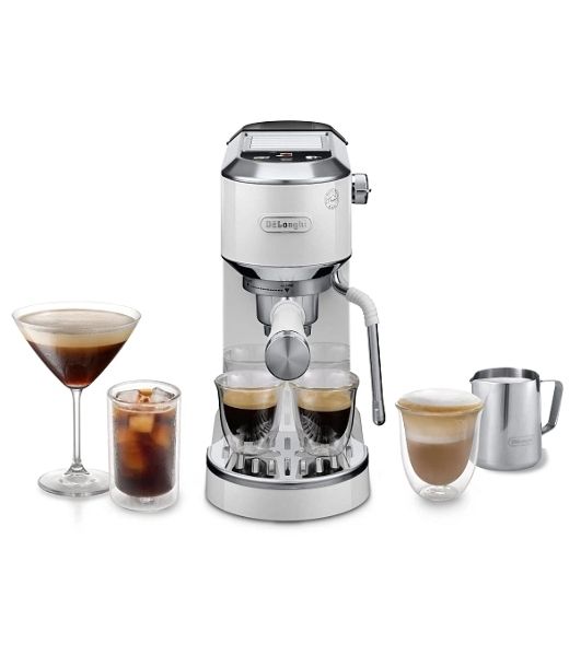 Кофеварка рожковая DeLonghi EC890.WI белый, молотый, 1,1 л, 1450 Вт, 15 бар