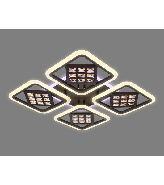 Светильник Ambrella light FA287/4 CF/TI кофе/янтарь 116W 750*750*80 (ПДУ РАДИО 2.4G)