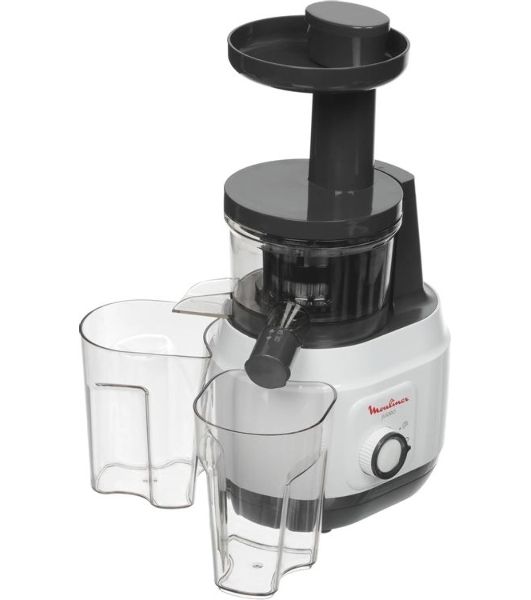Соковыжималка Moulinex ZU150110 белый/черный, шнековая вертикальная, 150 Вт, 800 мл, электронное, реверс