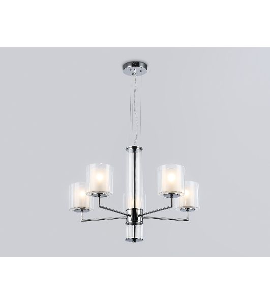 Люстра Ambrella light LH56001/5 СH/FR хром/белый матовый E14*5 max 40W D640*1260