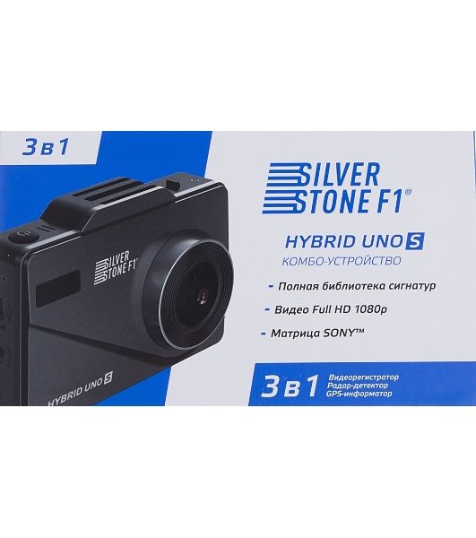 Видеорегистратор Silverstone F1 HYBRID UNO S GPS, 1920x1080, 2.3", GPS, G-сенсор, GPS-информатор