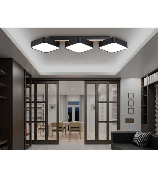 Светильник Ambrella light FL4878/3 BK/WD черный/дерево 54W 3000-6000K 680*200*70 (без ПДУ)