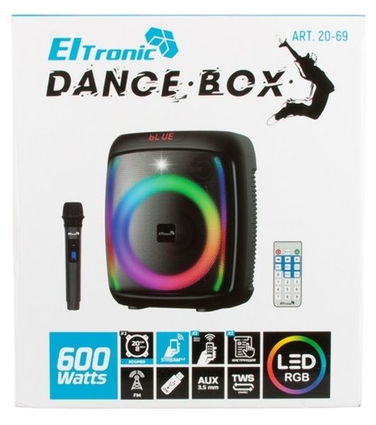 Колонка Eltronic 10" (20-14 DANCE BOX 300) динамик 2шт/10" с TWS 80 Вт черный