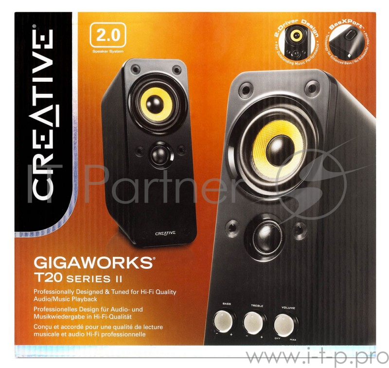 Акустическая система Creative GigaWorks T20 series II 2.0 черный 28Вт (51MF1610AA000)