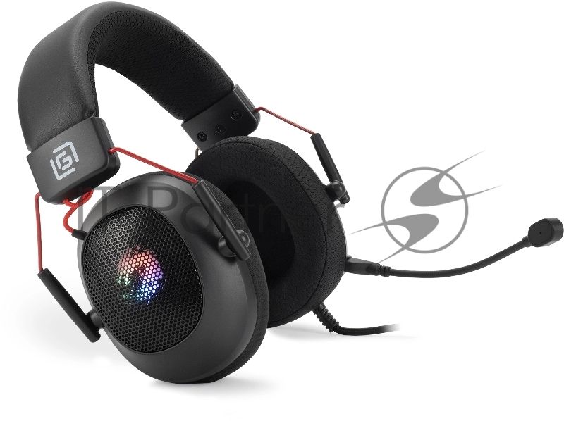 Гарнитура Oklick HS-L305G чёрный, проводная, USB, подсветка