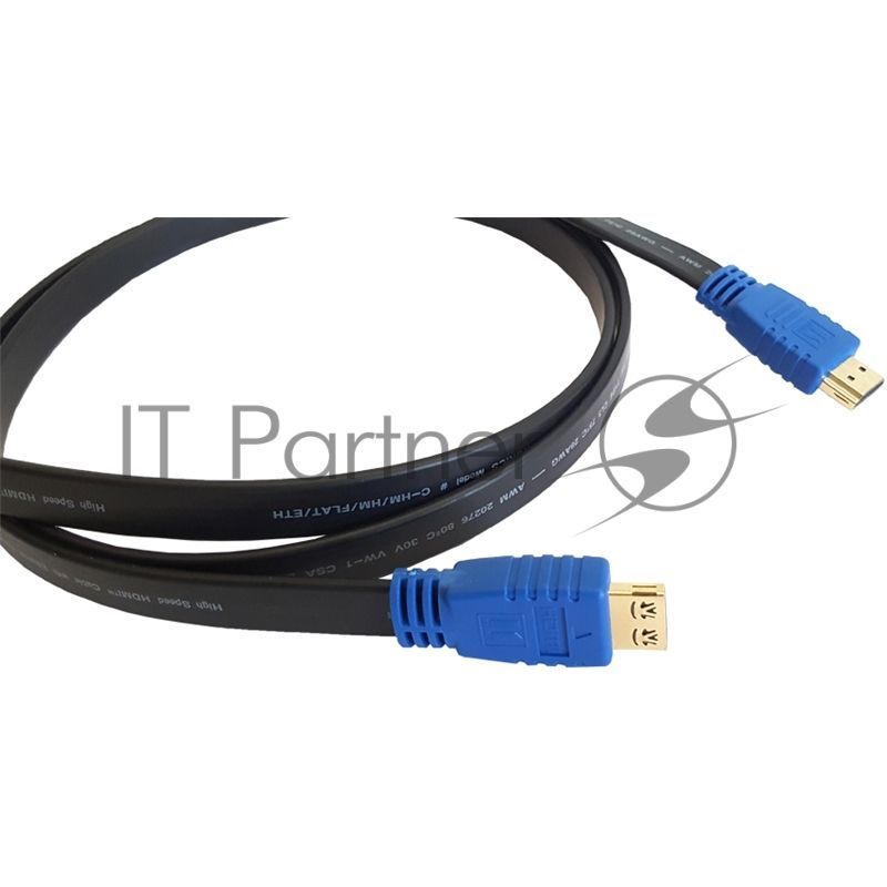Кабель HDMI 97-01014025 Kramer Electronics C-HM/HM/FLAT/ETH-25 HDMI-HDMI (Вилка - Вилка) c Ethernet (v 1.4), плоский, 7.6 м