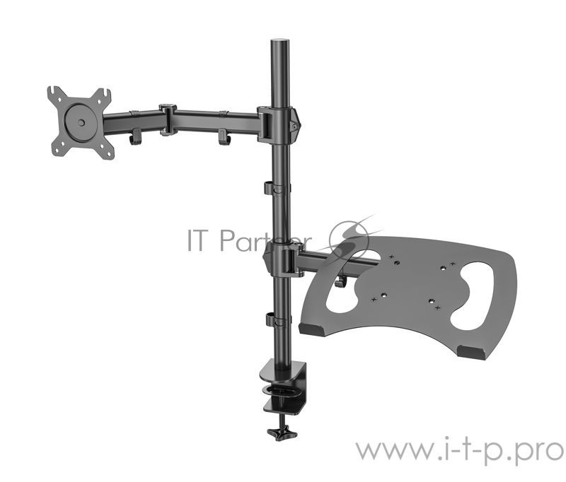 Кронштейн для монитора/ноутбука Cactus CS-VM-LH07-BK черный, 13"-27" макс. 8 кг, настольный, поворот и наклон