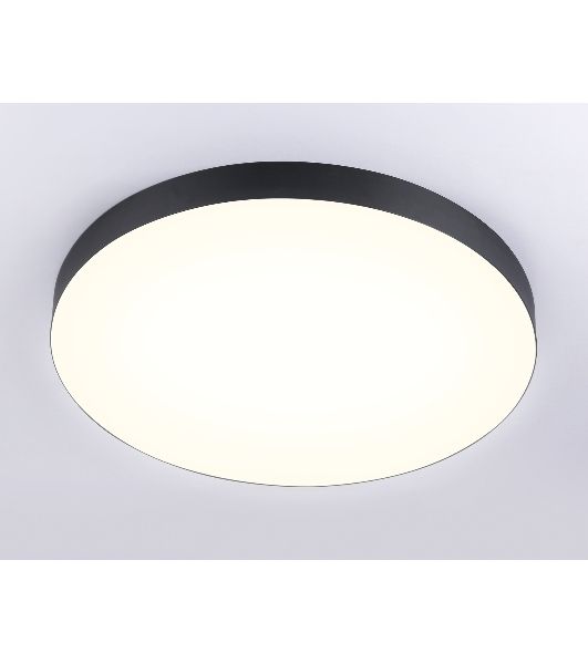 Потолочный светодиодный светильник Ambrella light FV5537 BK черный LED 90W 3000K D600*58 (Без ПДУ)