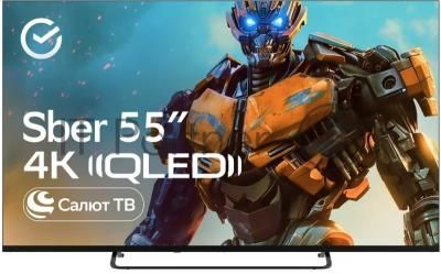 Телевизор Sber 55" SDX-55UQ5236 Салют ТВ темно-серый QLED 4K UHD 60Hz Smart TV