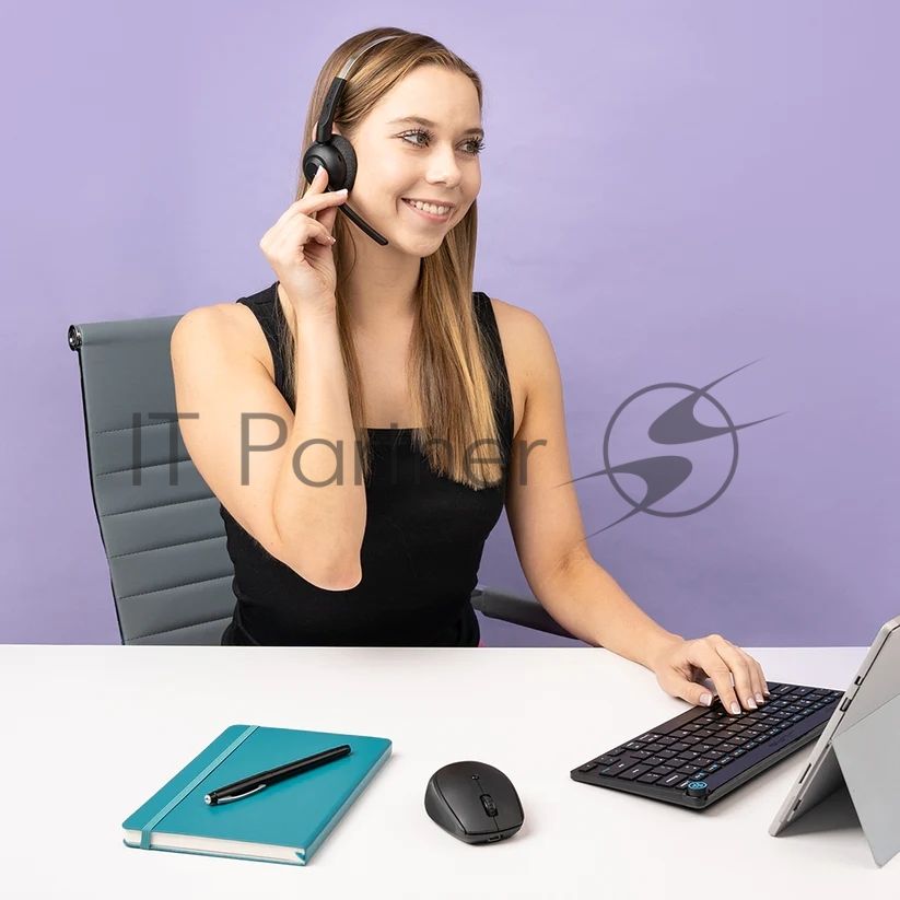 Гарнитура JLab GO Work Pop Wireless Headphones чёрный, беспроводная, Bluetooth, до 50 ч
