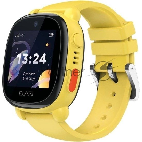 Детские умные часы Elari KidPhone 4G Lite, 1.3" IPS, 4G, Wi-Fi, Bluetooth, IP67, желтый