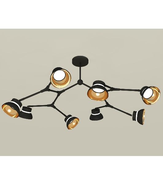 Светильник Ambrella light XB9060101/8 SBK/PYG/CL черный песок/золото желтое полированное/прозрачный GX53 (C9060, N8145)