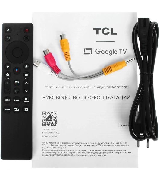 Телевизор TCL 43" 43P7K черный QLED 4K UHD 60Hz Google TV