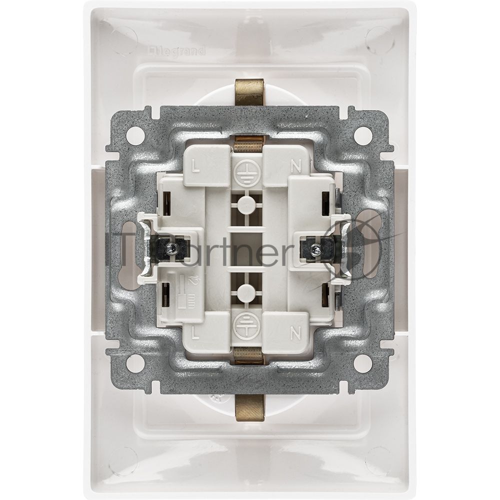 Электроустановочные изделия Legrand Legrand 774400 Розетка двойная (моноблок) Valena с заземлением (белый)
