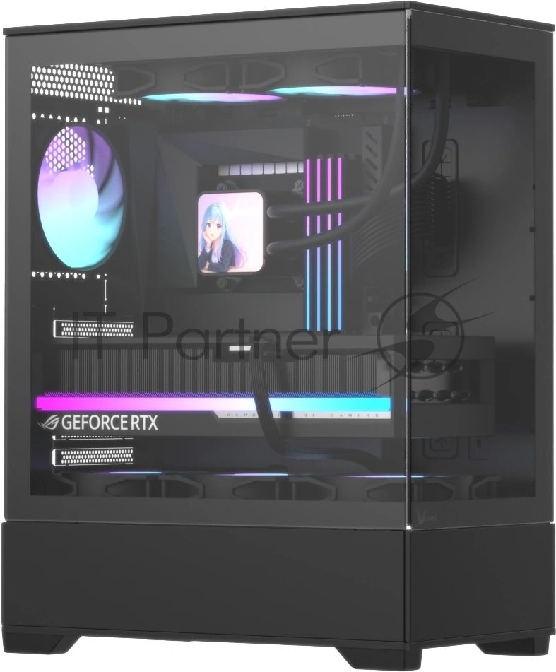 Корпус Formula Crystal Z1 Plus AR V2 Black, Mini-Tower, чёрный, 3 x 120 мм