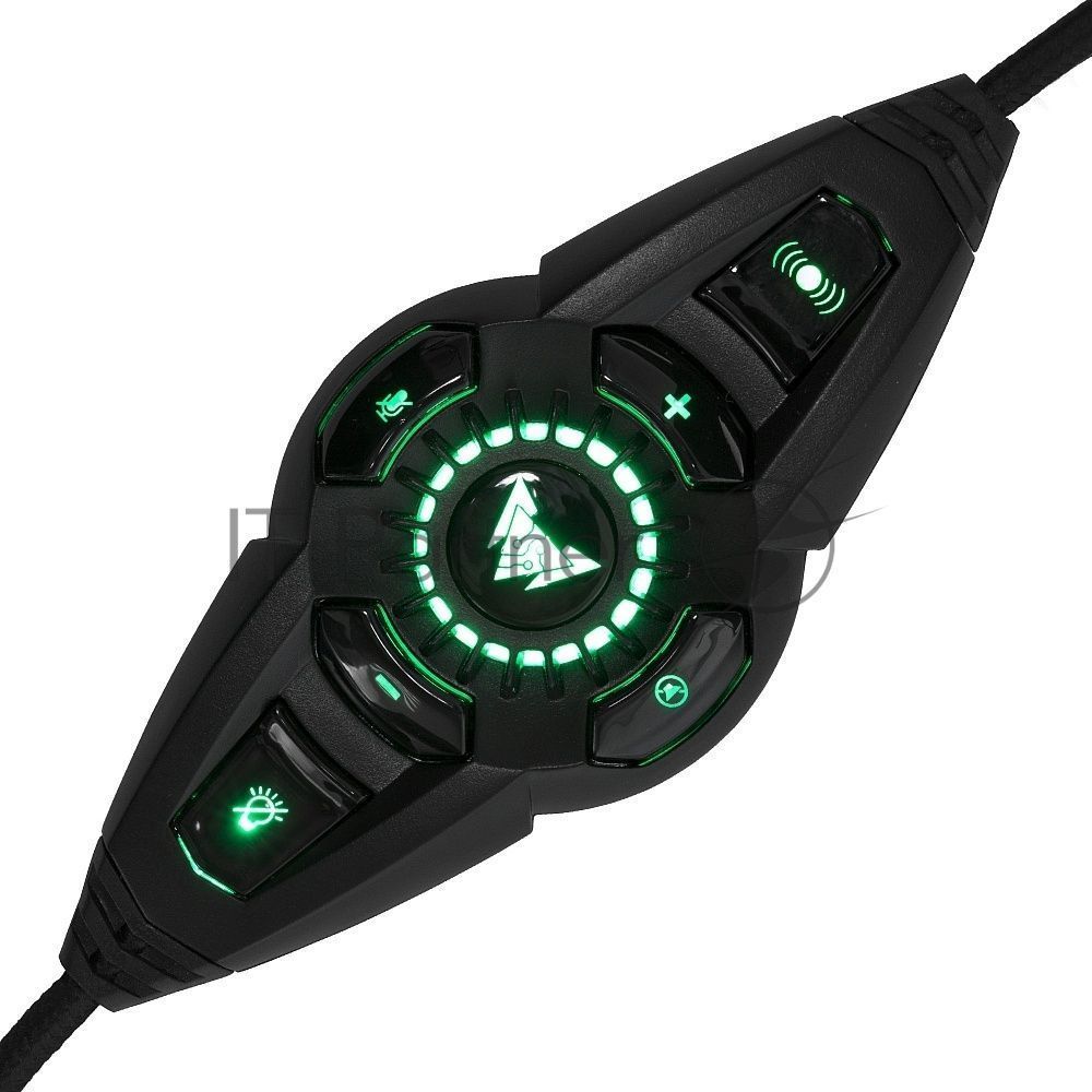 Гарнитура игровая Crown CMGH-3102 черный/зеленый